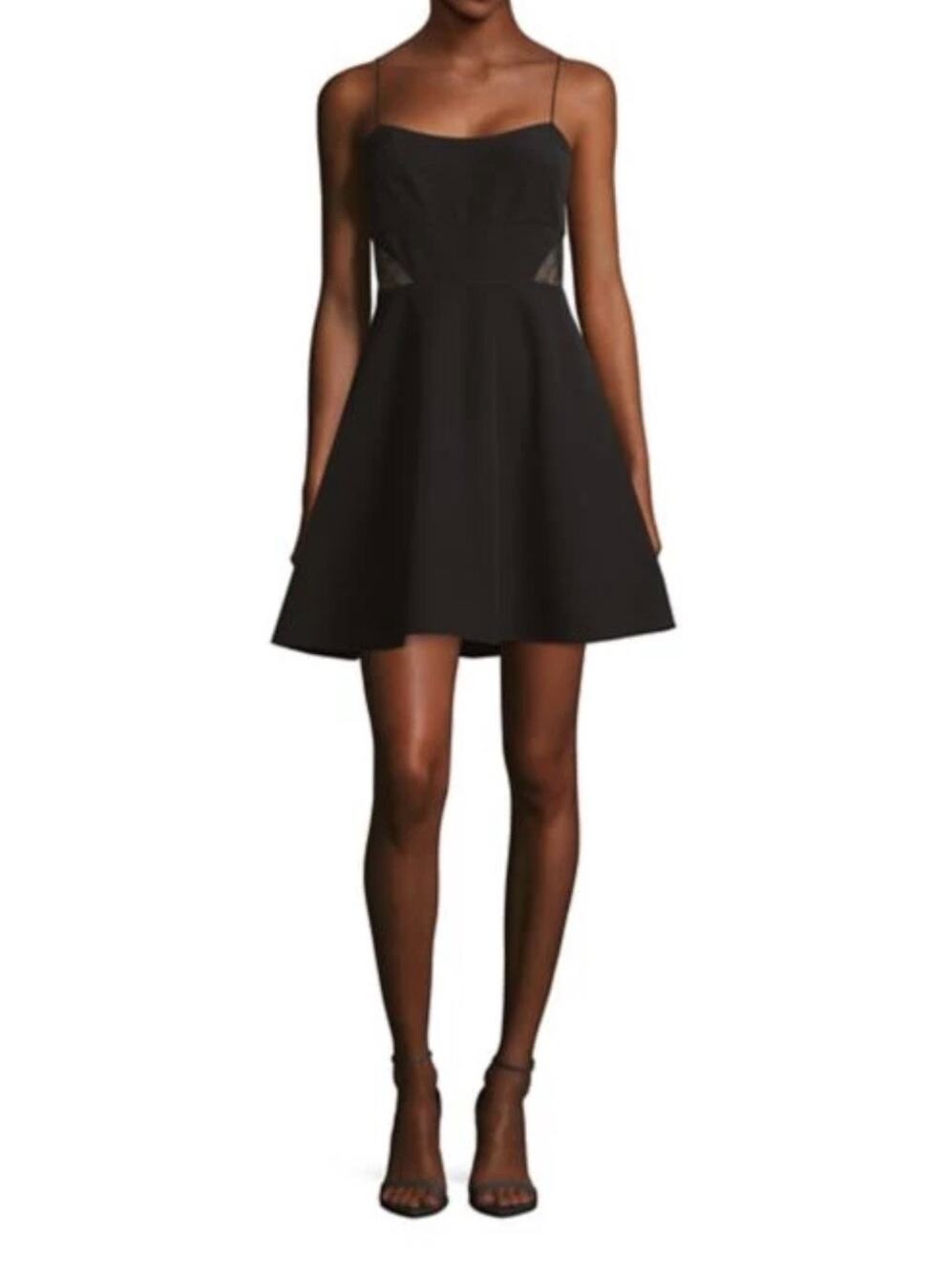NWT Aidan by Aidan Mattox Womens Mini Dress Crepe Lace Dress Black, Sz 10
